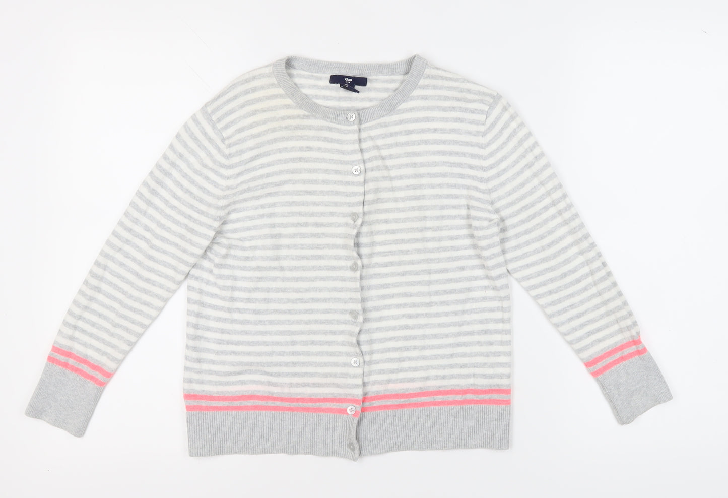 Gap Women's Grey Striped Cardigan Size S