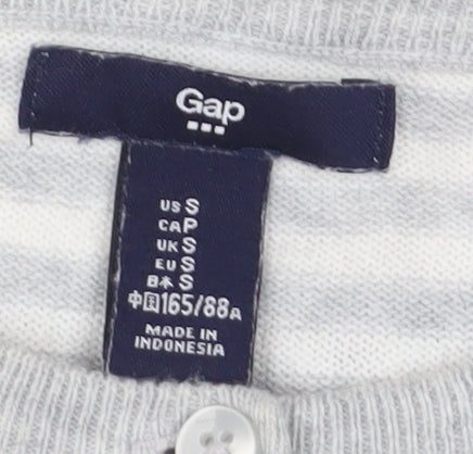 Gap Women's Grey Striped Cardigan Size S