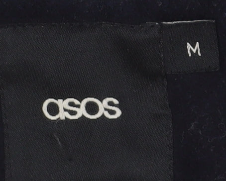 ASOS Unisex Black Duffle Coat with Hood, Size M