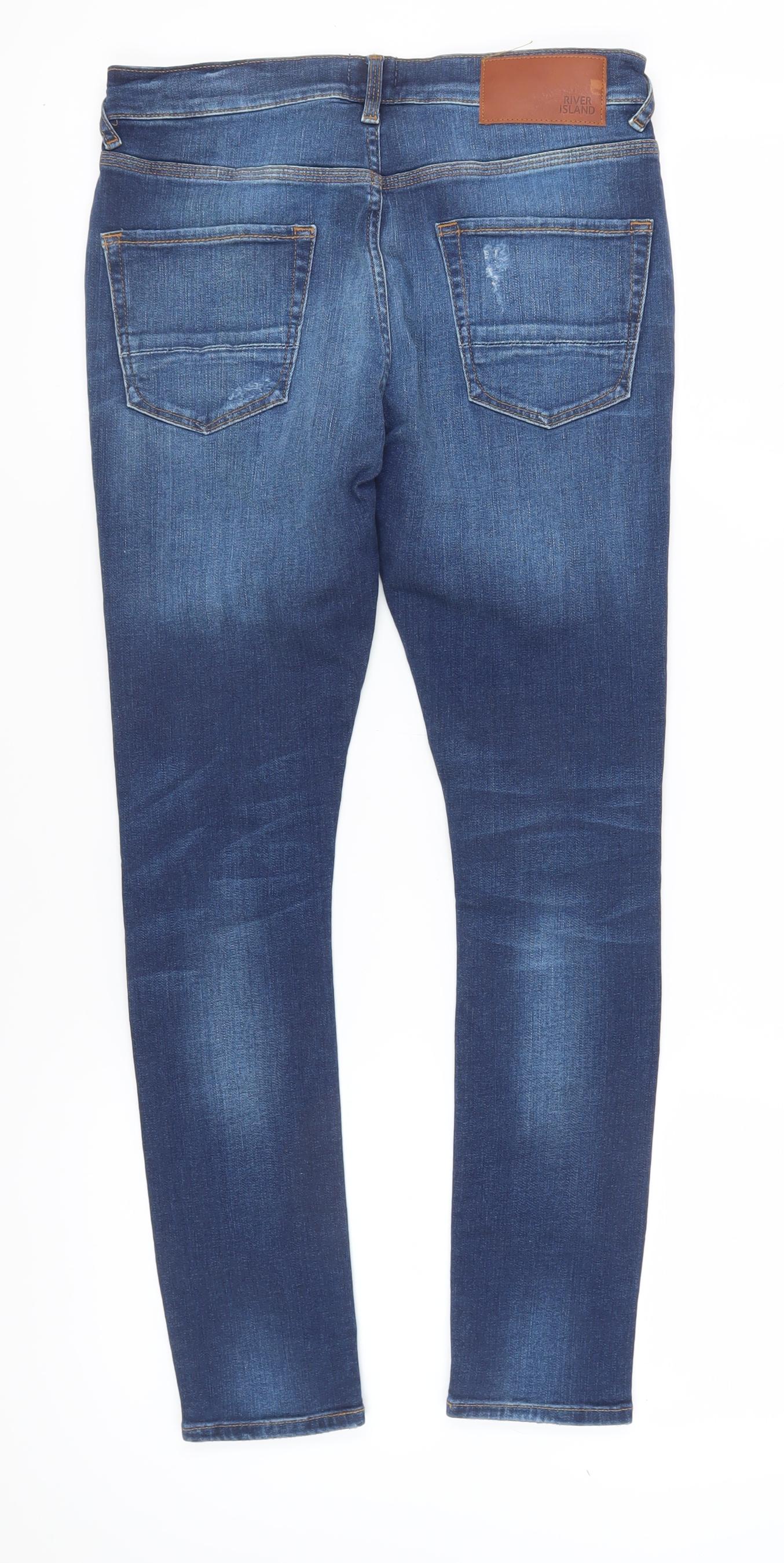 River Island Men's Blue Skinny Jeans Size 30