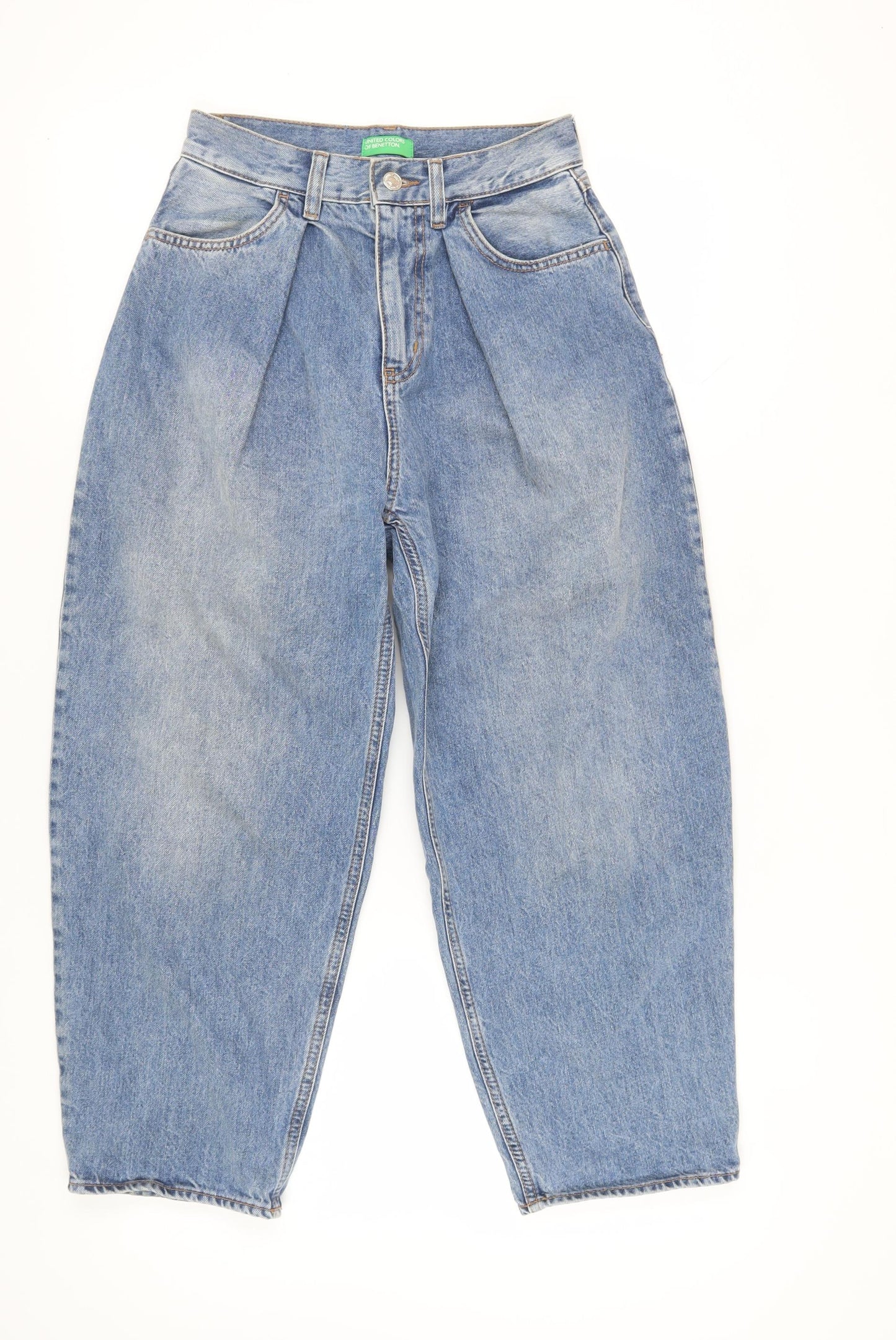 Benetton Women's Blue Wide-Leg Jeans, Size 25