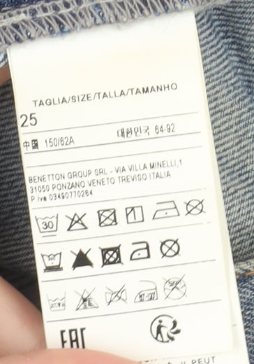 Benetton Women's Blue Wide-Leg Jeans, Size 25