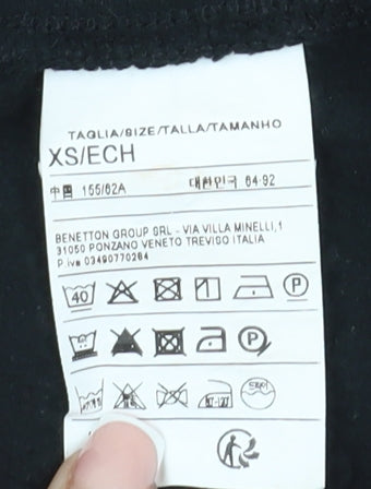 Benetton Women's Black Pencil Midi Skirt XS