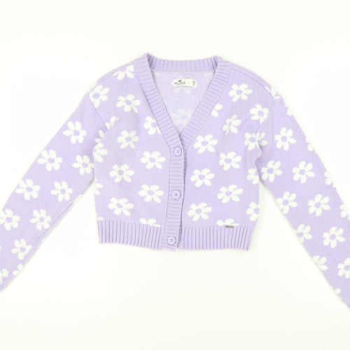 Hollister Women’s Purple Floral Cardigan XS