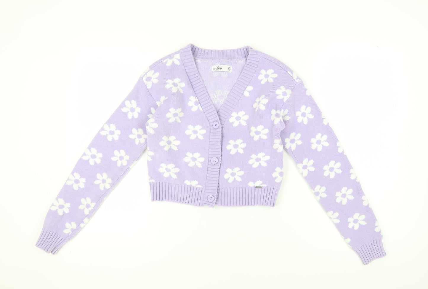 Hollister Women’s Purple Floral Cardigan XS