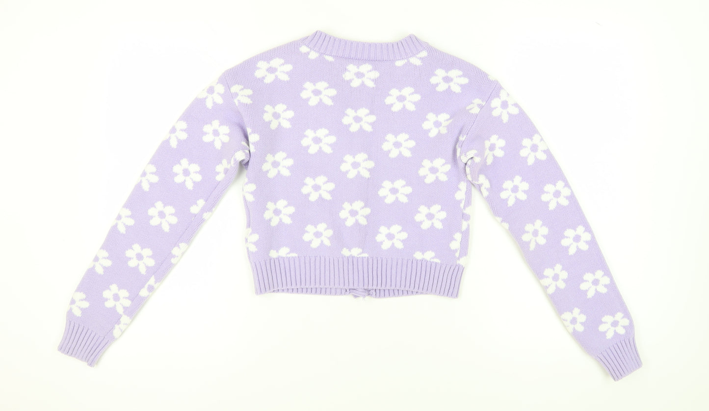 Hollister Women’s Purple Floral Cardigan XS