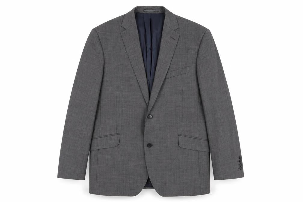Front view of Austin Reed Men's Grey Single-Breasted Blazer 44R