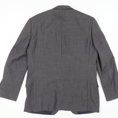 Austin Reed Men's Grey Single-Breasted Blazer 44R