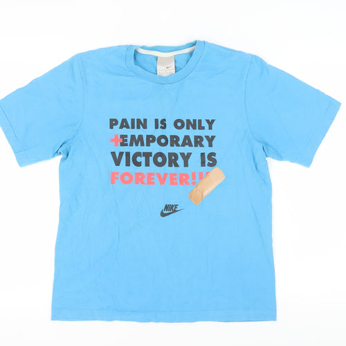 Nike Men's Blue Graphic Print T-Shirt, Size M