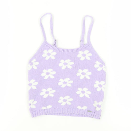 Hollister Women's Purple Floral Camisole Tank Top XS