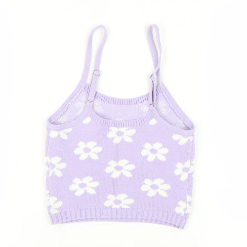 Hollister Women's Purple Floral Camisole Tank Top XS