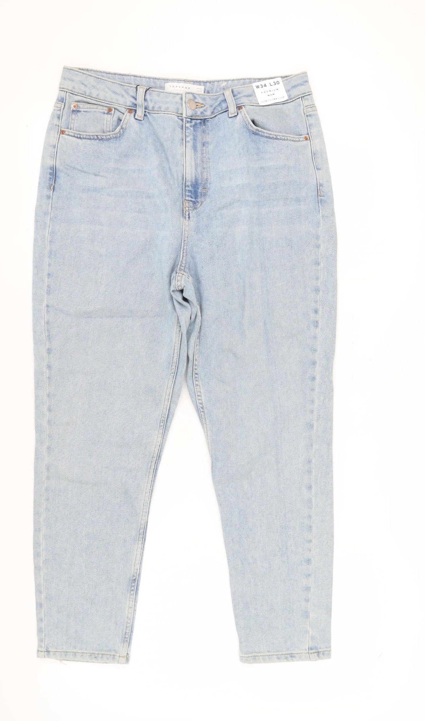 Topshop Women's Blue Mom Jeans Size 16 Classic Style