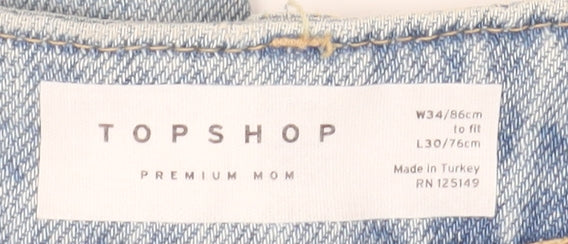 Topshop Women's Blue Mom Jeans Size 16 Classic Style