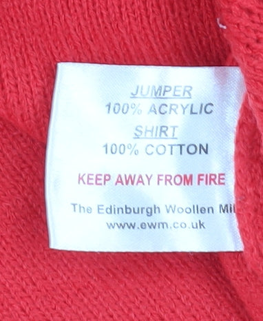Isle Women's Red Large Cable Knit Jumper