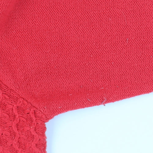Isle Women's Red Large Cable Knit Jumper