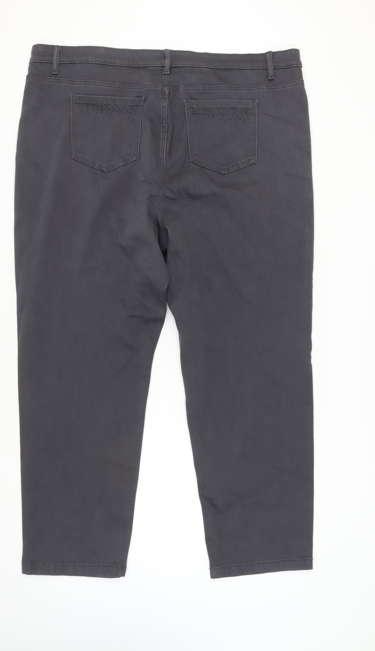 Marks & Spencer Women's Grey Straight Jeans, Size 24