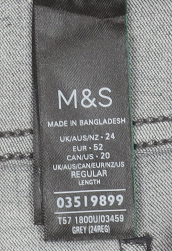 Marks & Spencer Women's Grey Straight Jeans, Size 24