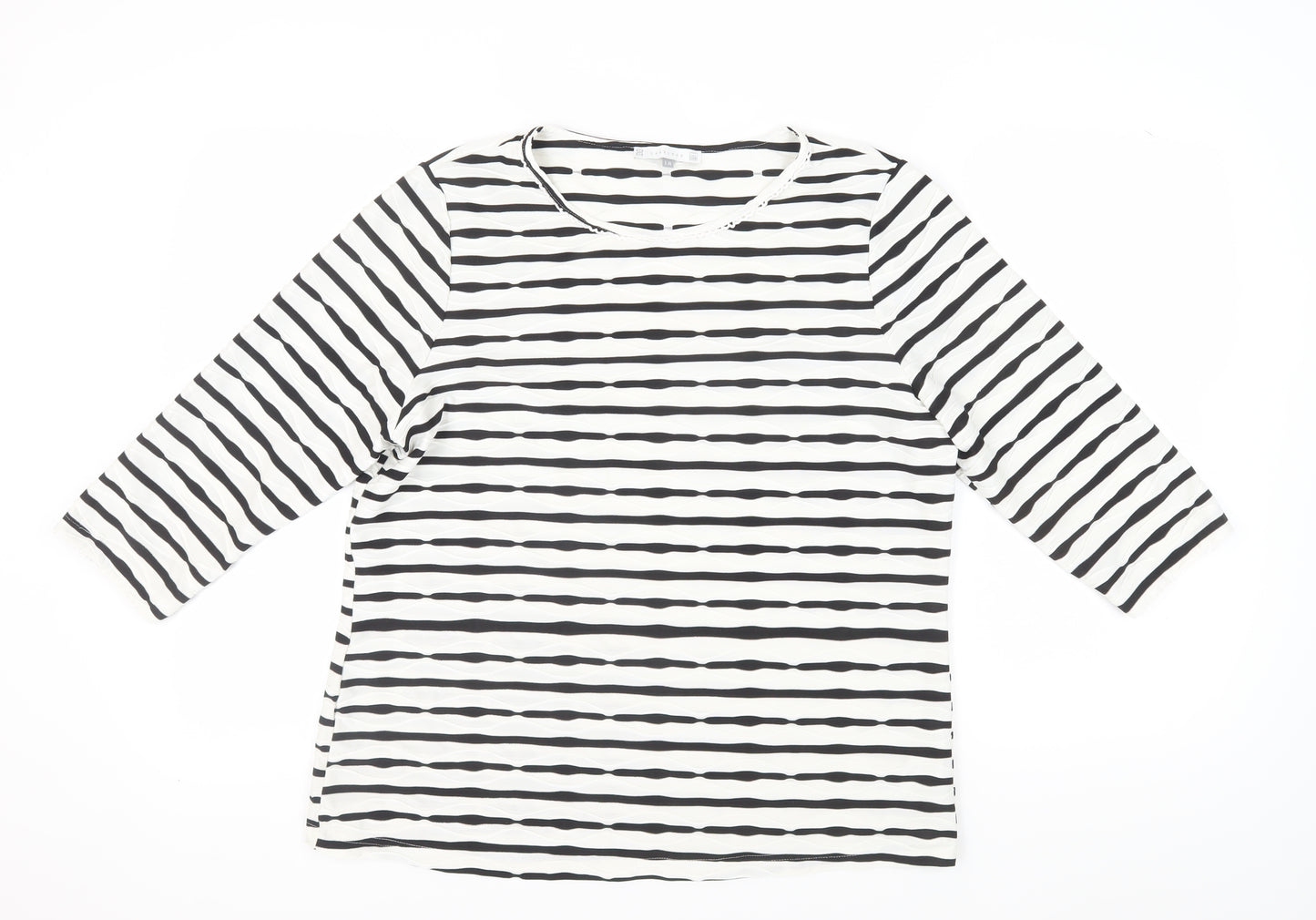 Lakeland Women's Black Striped T-Shirt, Size 18