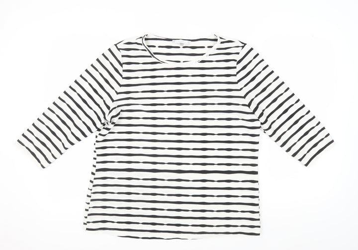 Lakeland Women's Black Striped T-Shirt, Size 18