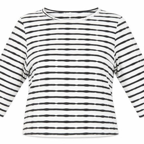 Lakeland Women's Black Striped T-Shirt, Size 18