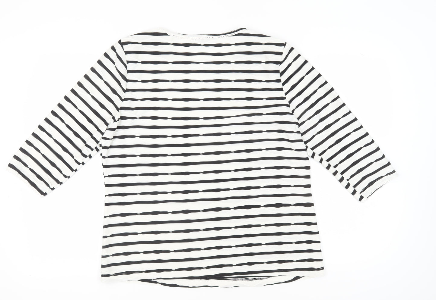 Lakeland Women's Black Striped T-Shirt, Size 18