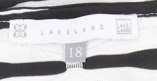 Lakeland Women's Black Striped T-Shirt, Size 18