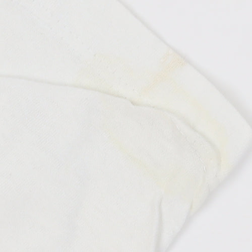 River Island Women's White Cotton Long Sleeve T-Shirt