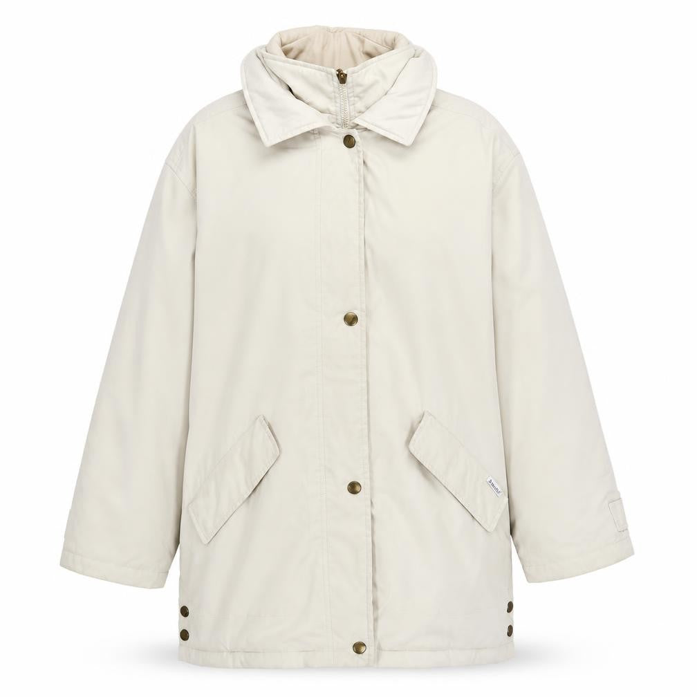 Front view of Marks & Spencer Women's Beige Parka Jacket, size 8