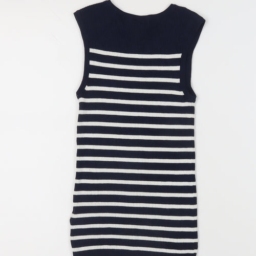Marks and Spencer Women's Blue Striped Tank Top Size 8