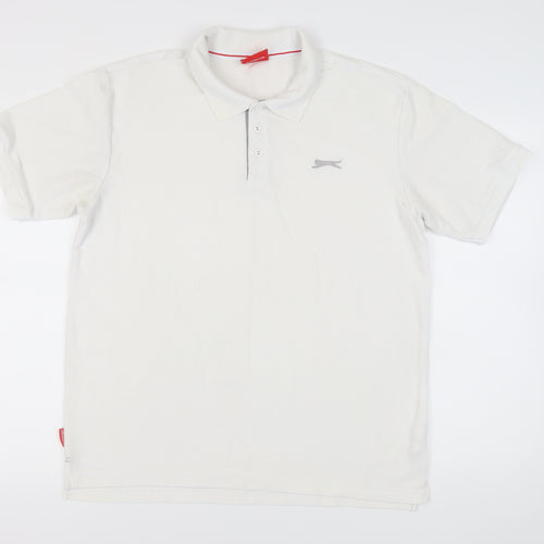Slazenger Men's White XL Polo Shirt with Logo