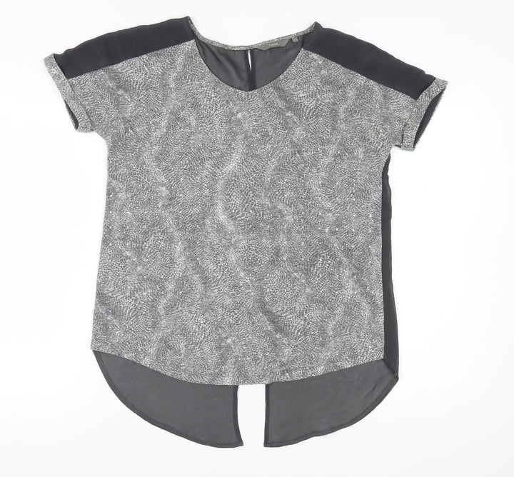 Next Women's Grey Short Sleeve Top Size 10