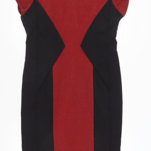 Collection London Women’s Red Black Sheath Dress Sz 14