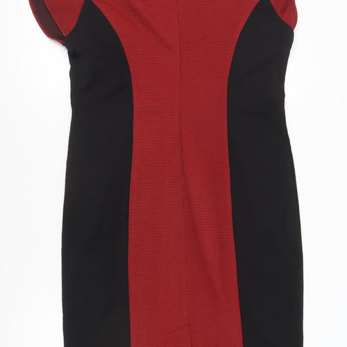 Collection London Women’s Red Black Sheath Dress Sz 14