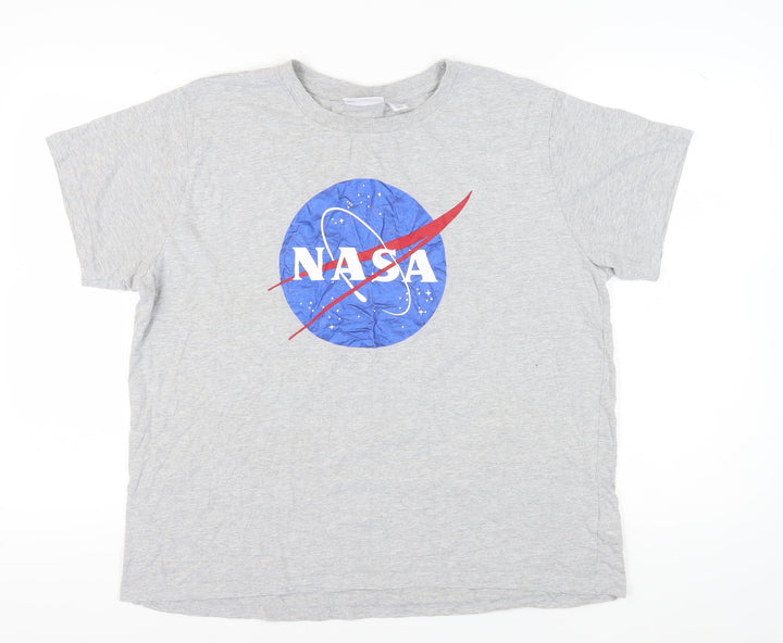 Grey NASA Unisex Space T-Shirt XL Jersey Cotton
