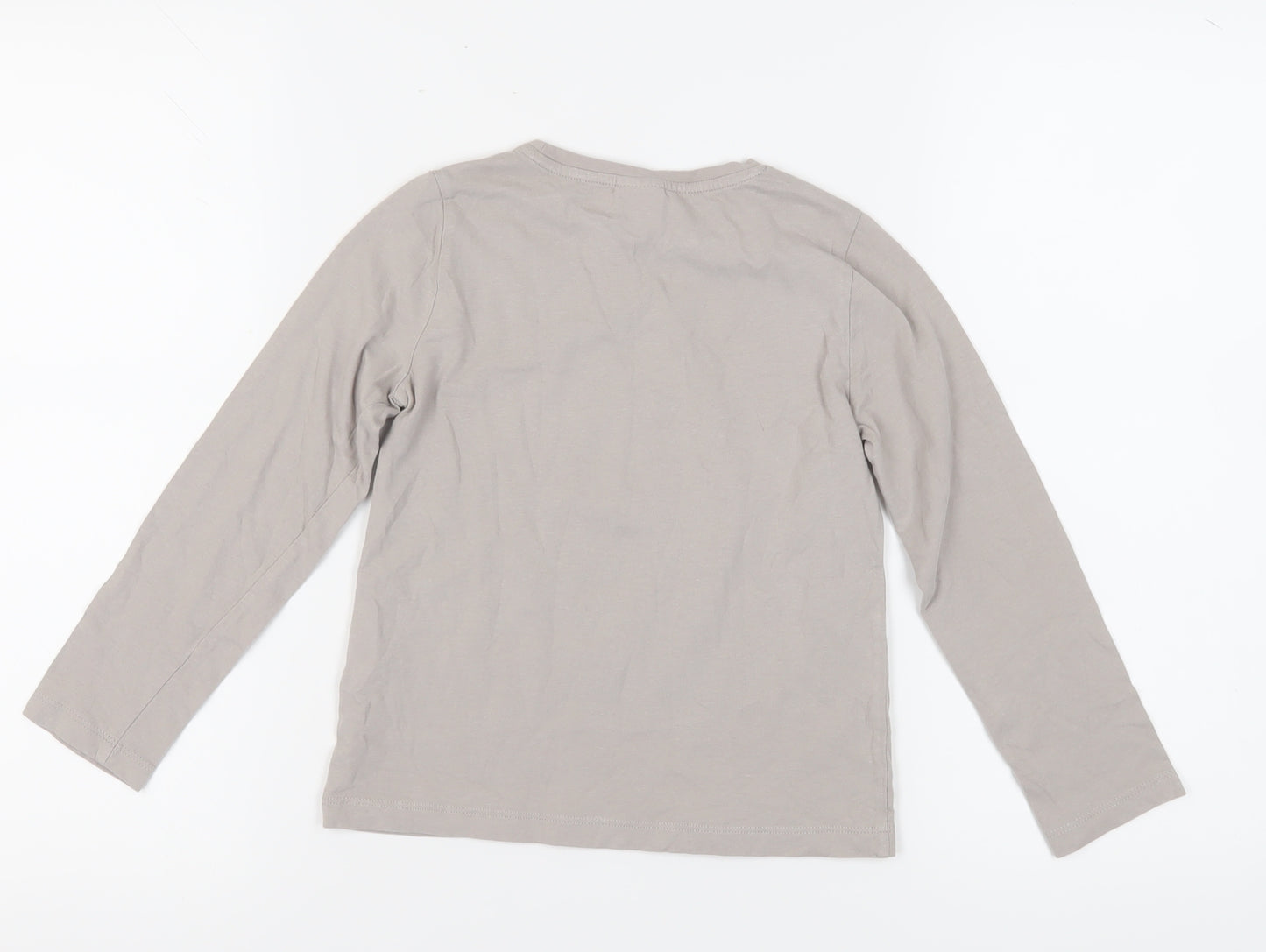 Zara Girls Grey Dalmatians Graphic Long Sleeve T-Shirt, Size 8
