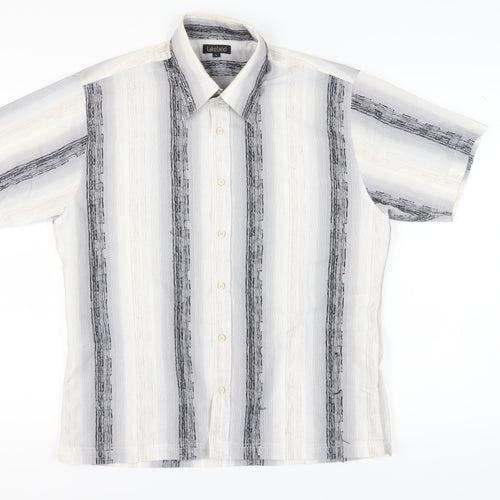 Lakeland Men's Multicoloured Striped Short Sleeve Shirt L