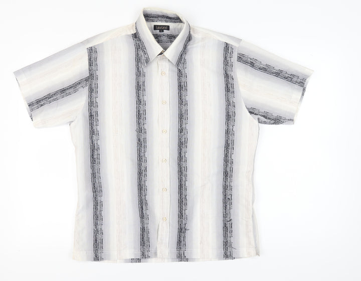 Lakeland Men's Multicoloured Striped Short Sleeve Shirt L