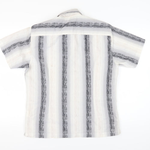 Lakeland Men's Multicoloured Striped Short Sleeve Shirt L