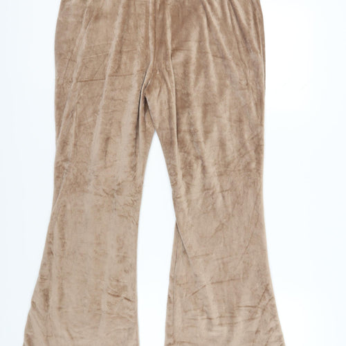 Disney Women’s Brown Flared Velour Trousers L