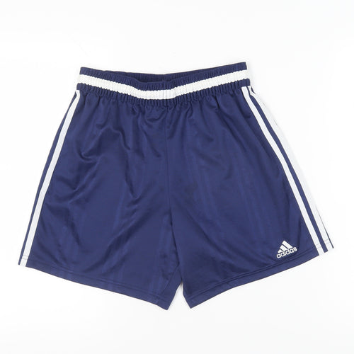 Adidas Boys Blue Athletic Shorts Size 32 - Breathable Sportswear