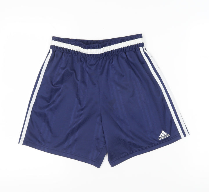 Adidas Boys Blue Athletic Shorts Size 32 - Breathable Sportswear