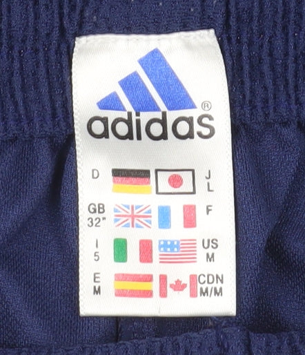 Adidas Boys Blue Athletic Shorts Size 32 - Breathable Sportswear
