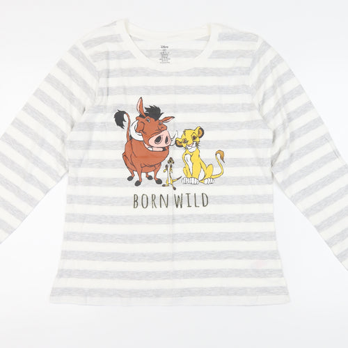 Disney Women's Lion King Nightshirt, Size 12-14, White Striped