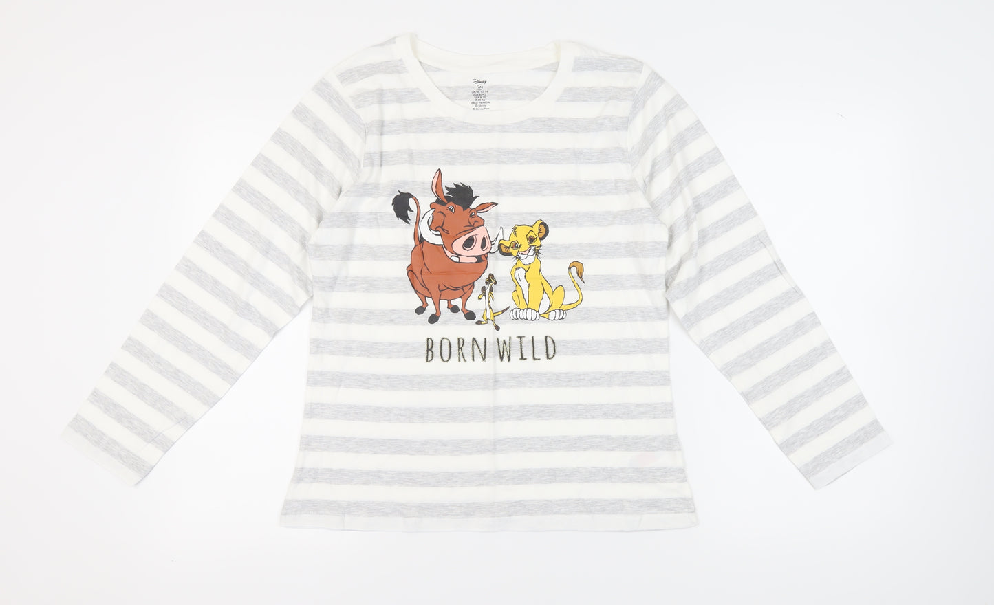 Disney Women's Lion King Nightshirt, Size 12-14, White Striped