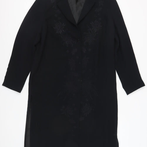 PLATINUM Women's Black Long Overcoat Size 16