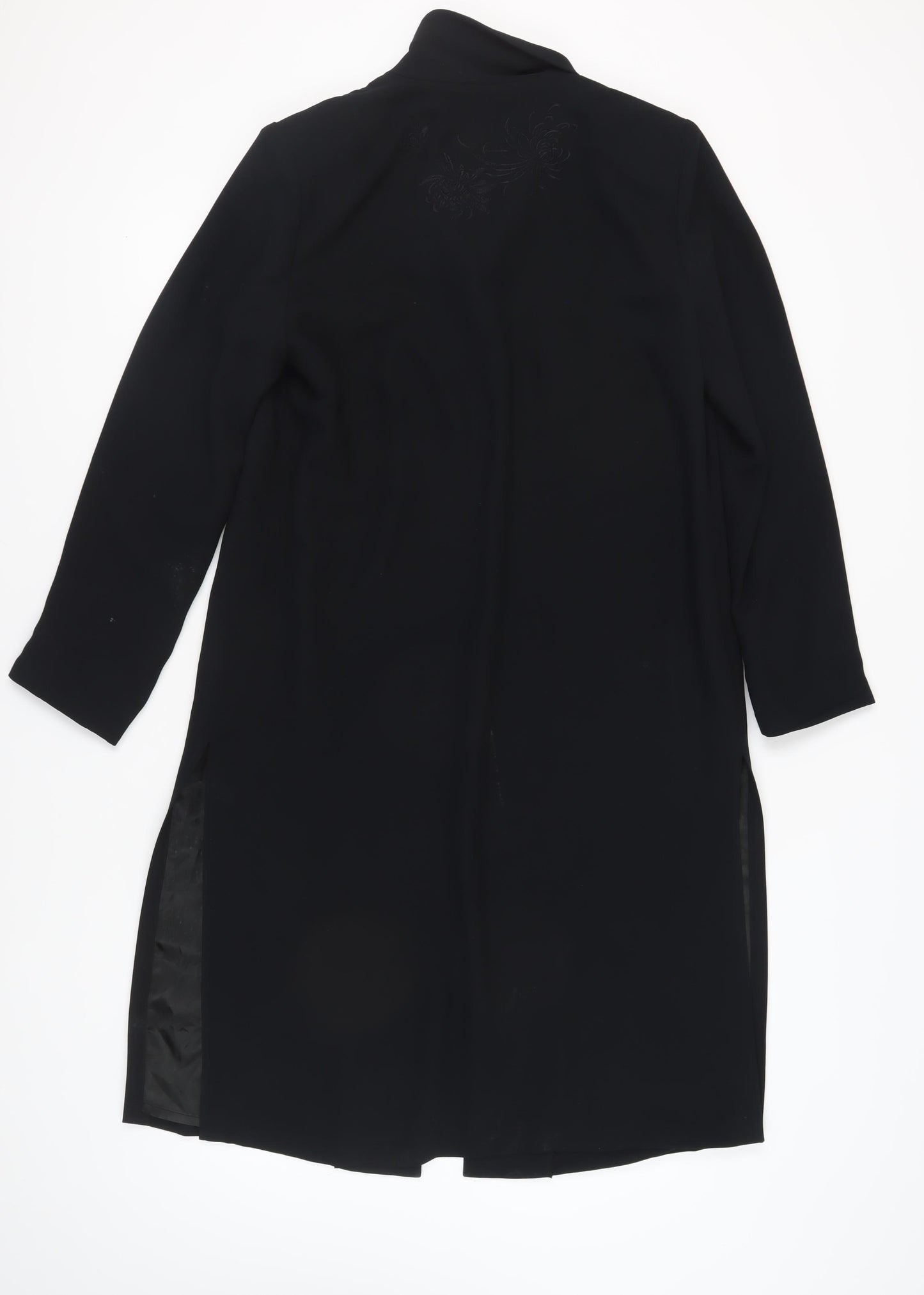 PLATINUM Women's Black Long Overcoat Size 16