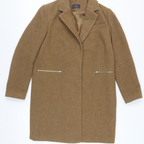 Marks and Spencer Women's Brown Mid-Length Overcoat Size 12