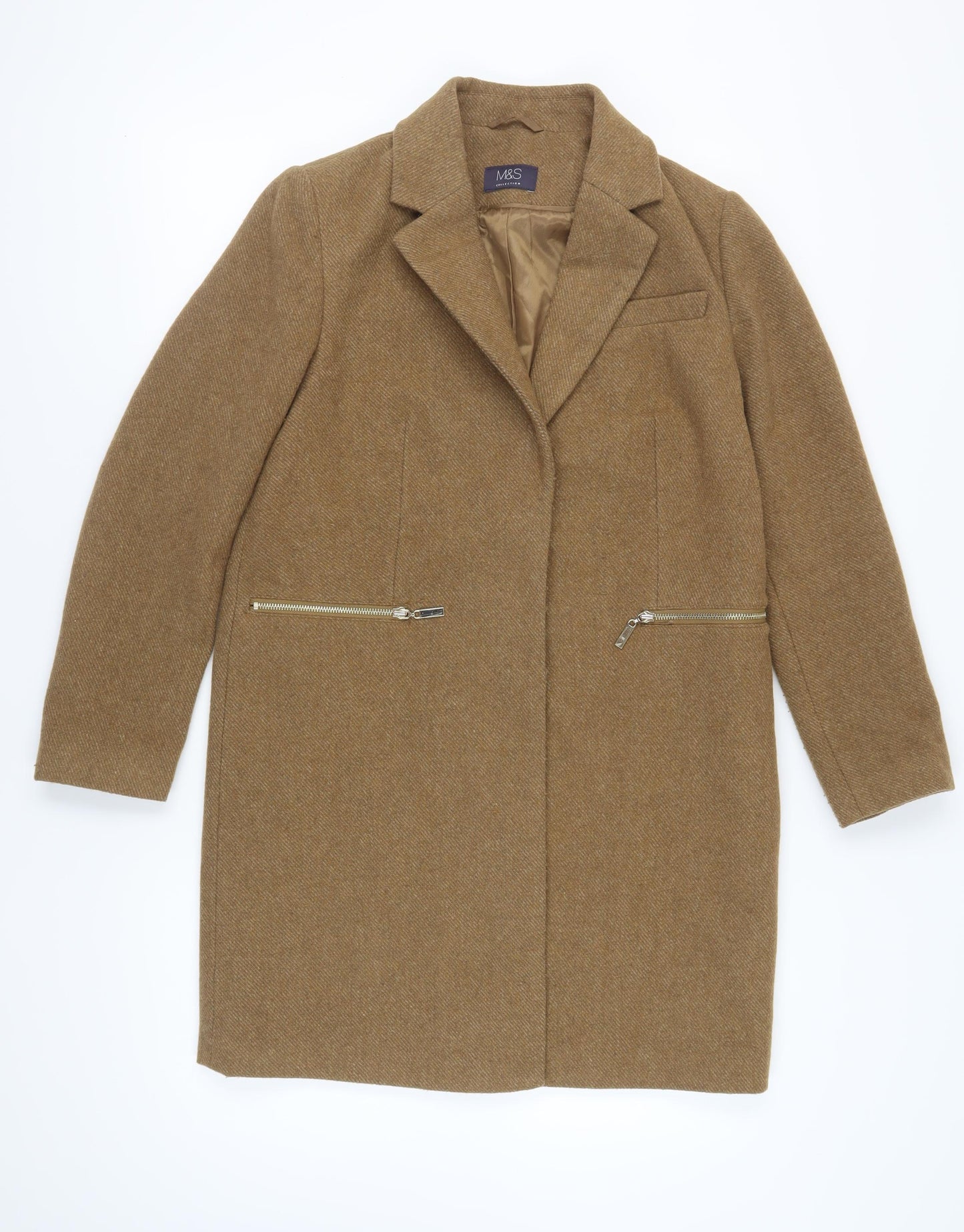 Marks and Spencer Women's Brown Mid-Length Overcoat Size 12
