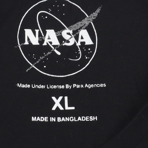NASA Men's Black Space Graphic T-Shirt, XL, Cotton