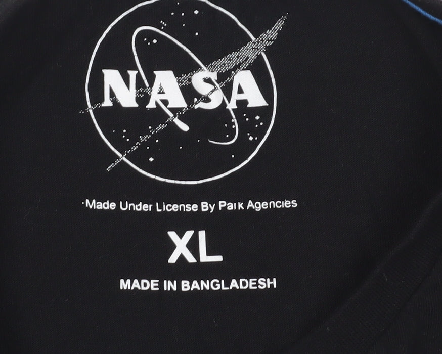 NASA Men's Black Space Graphic T-Shirt, XL, Cotton